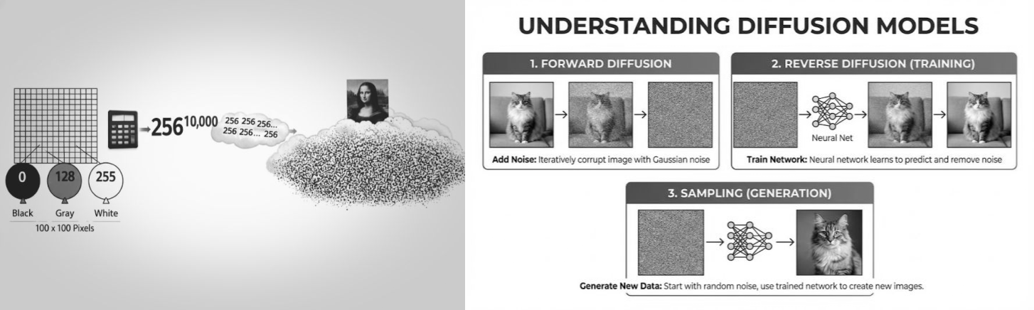 How Diffusion Models Generate Images: The Math Behind AI Creativity
